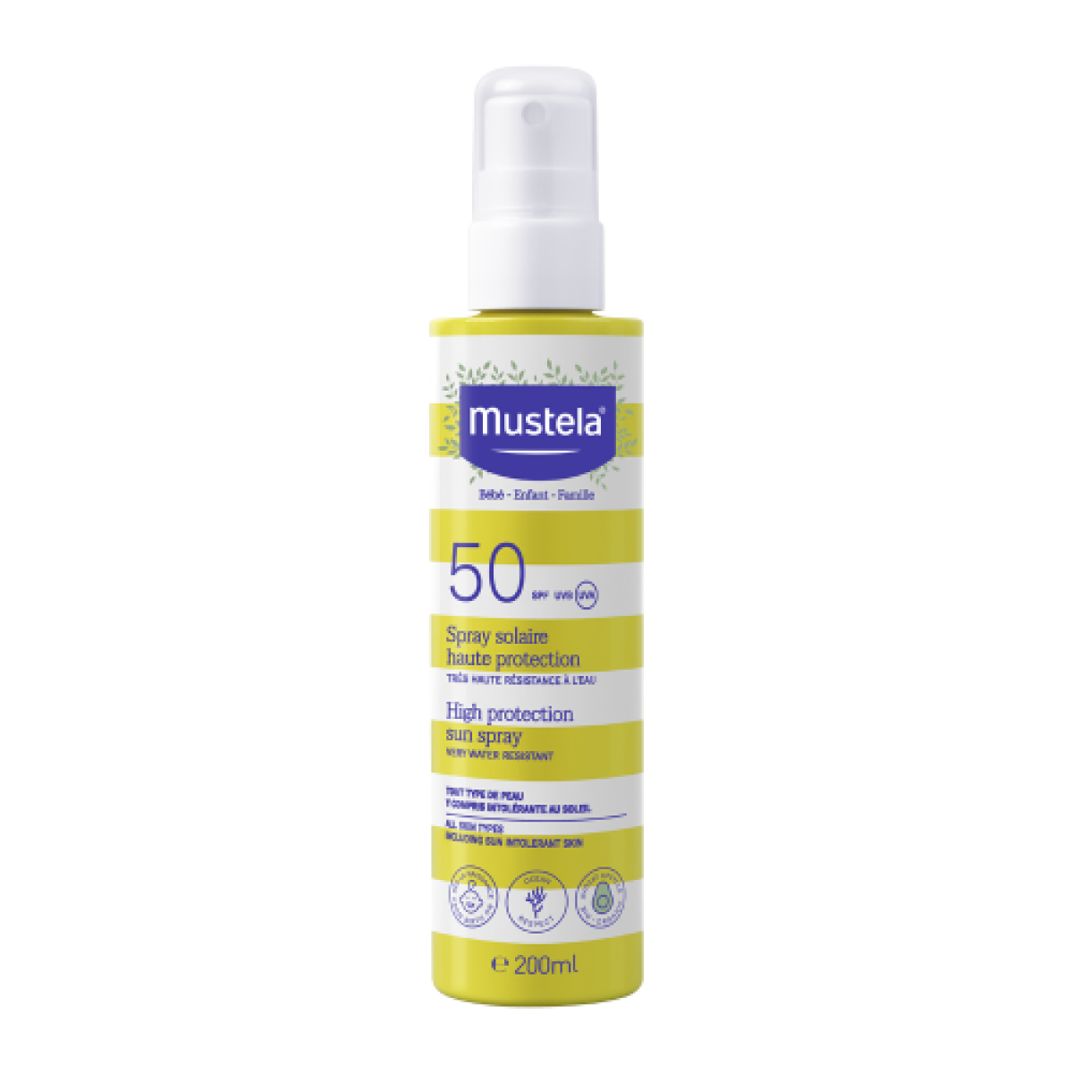 Mustela | Αντηλιακό Σώματος & Προσώπου SPF50 για Βρέφη & Παιδιά | 200ml