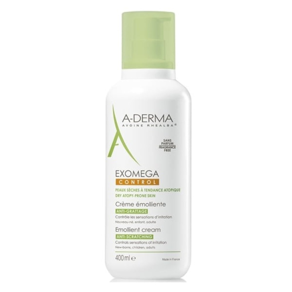 A-Derma | Exomega Control Emollient Cream | Μαλακτική Κρέμα για το Αίσθημα του Κνησμού | 400ml