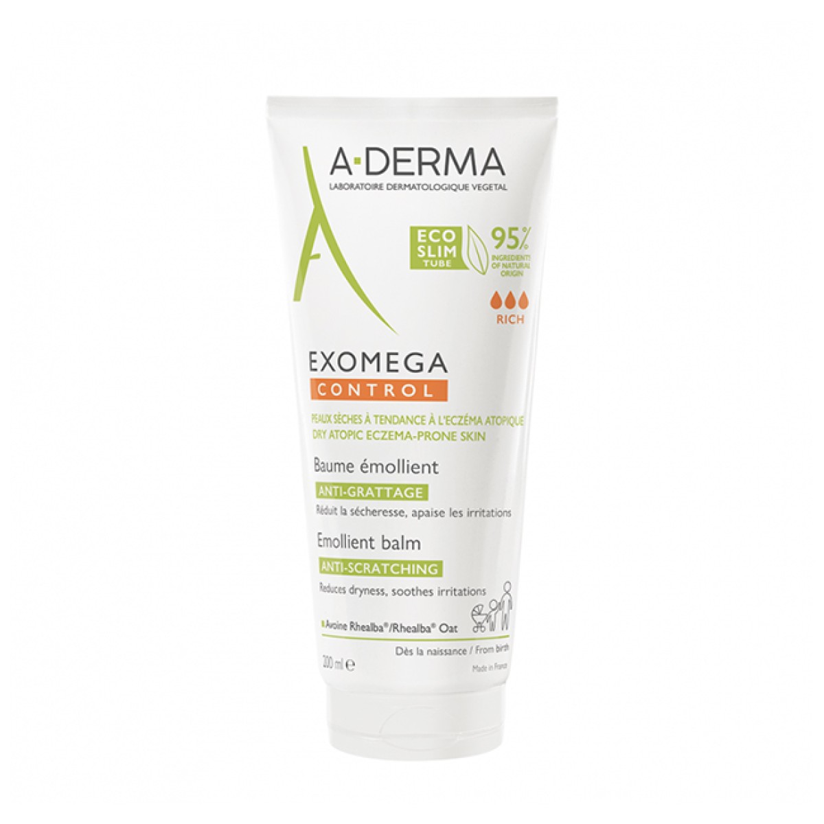 A-Derma | Exomega Control Ενυδατικό Balm Ανάπλασης για Ξηρές Επιδερμίδες | 200ml