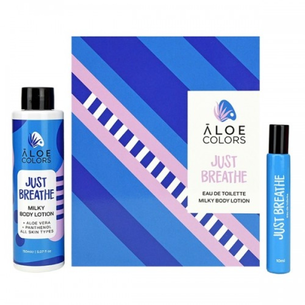 Aloe  Colors Set |  Just Breathe Eau De Toilette | Γυναικείο Aρωμα 10ml & Just Breathe Milky Lotion 150ml