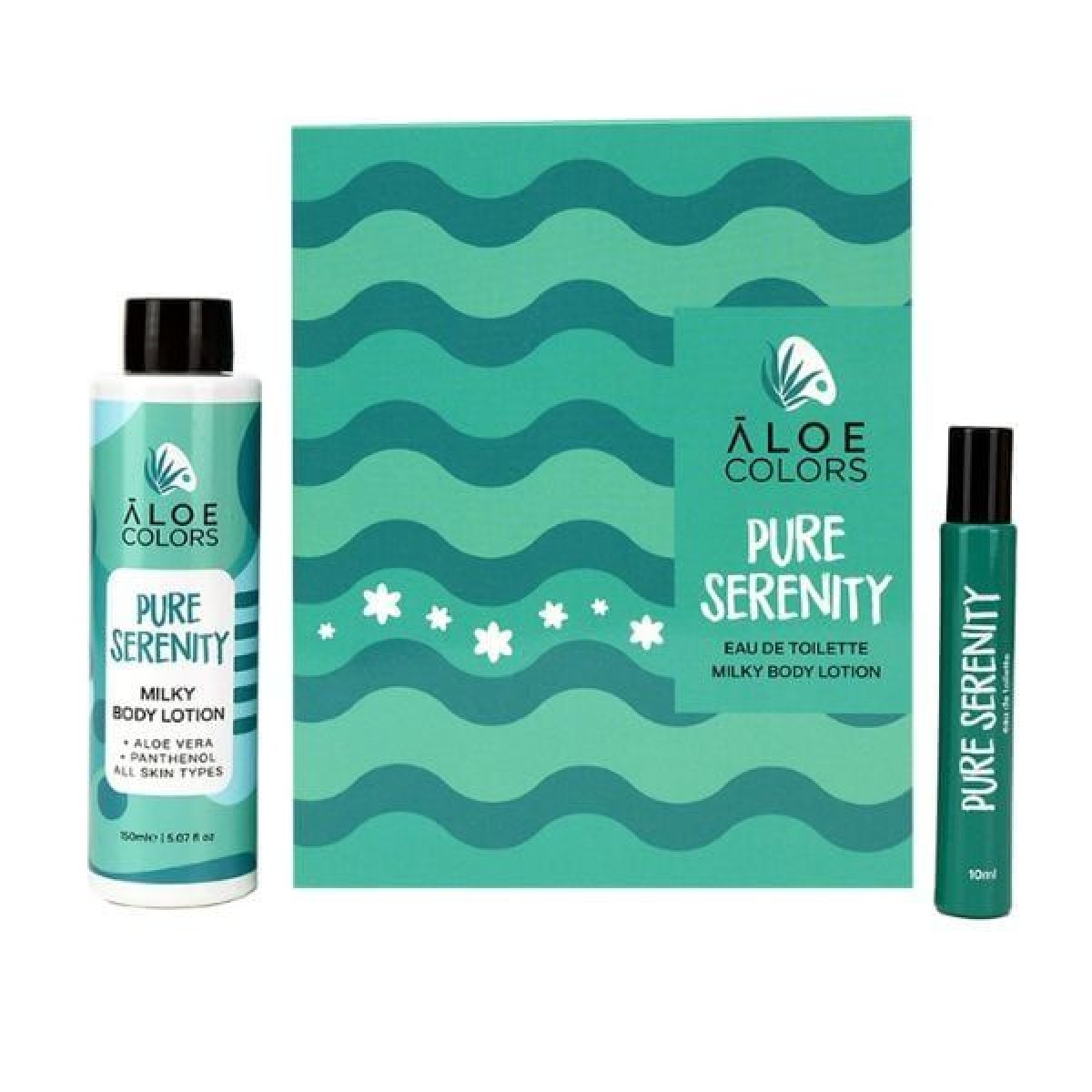 Aloe Colors | Set Pure Serenity Eau De Toilette | Γυναικείο Άρωμα 10ml & Pure Serenity Milky Body Lotion 150ml