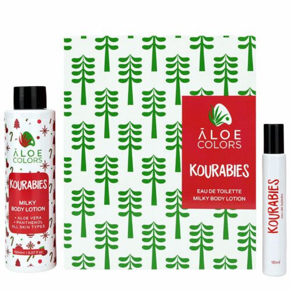 Aloe Colors |  Kourabies Gift Set  | Eau De Toilette  10ml & Milky Body Lotion 150ml