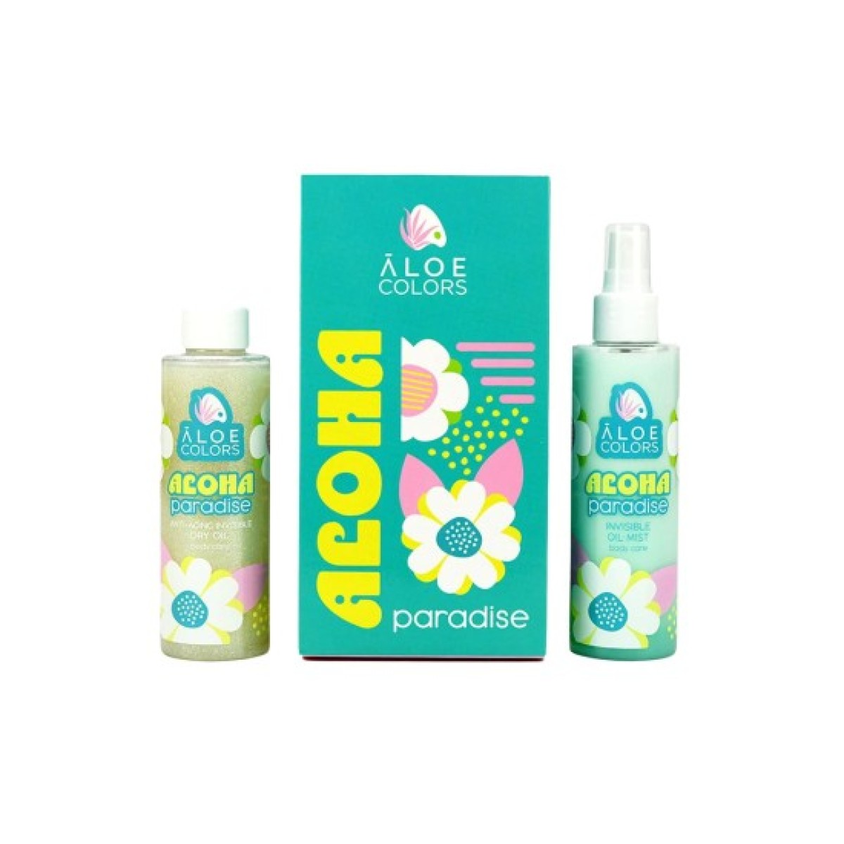 Aloe+Colors | Aloha Paradise Set με Invisible Oil Mist Ενυδατικό Σπρέι Σώματος 150ml και Anti-Aging Invisible Dry Oil για Σώμα και Μαλλιά | 150ml