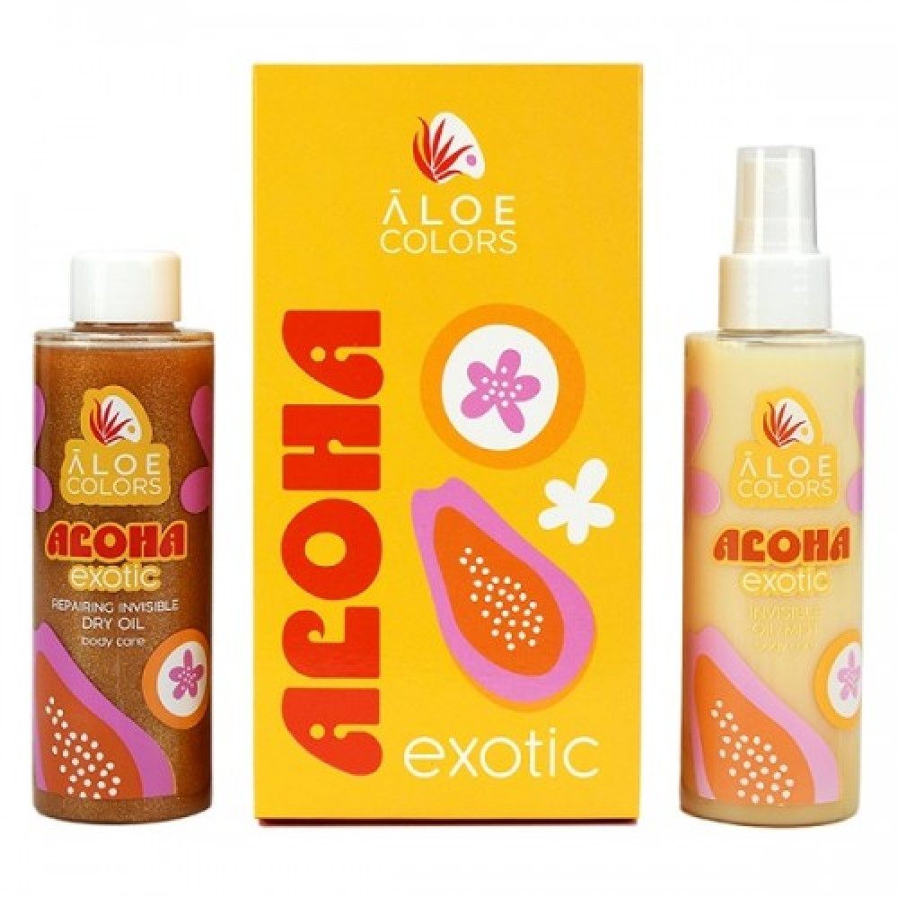 Aloe+Colors | Aloha Exotic Set με Invisible Oil Mist Ενυδατικό Σπρέι Σώματος 150ml και Repairing Invisible Dry Oil Ενυδατικό Έλαιο για Σώμα και Μαλλιά | 150ml