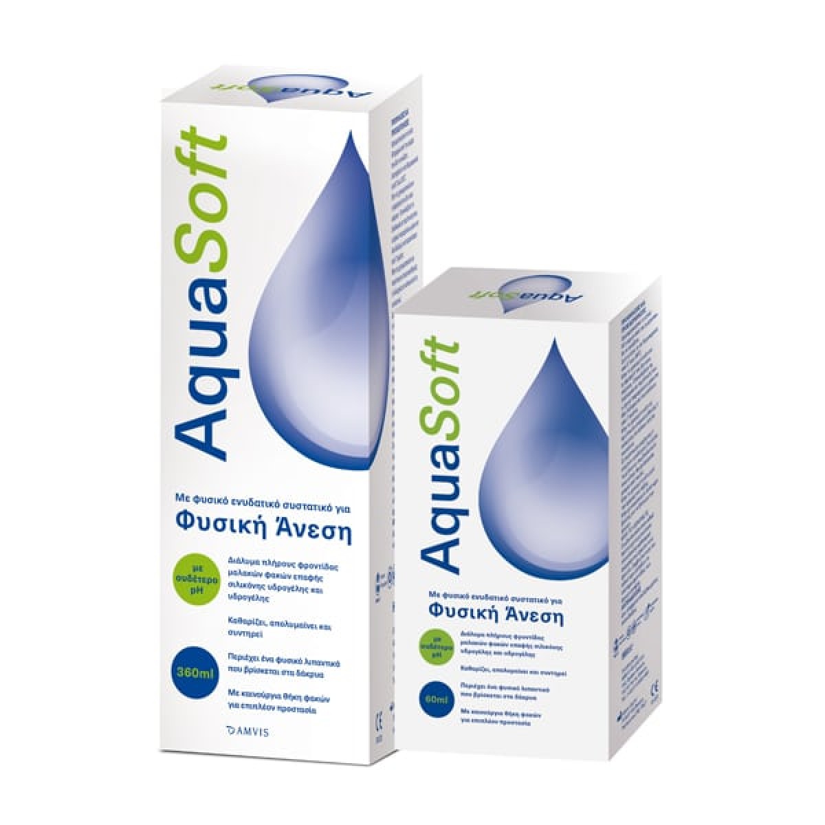 Amvis | Aqua Soft  Υγρό Φακών Επαφής & ΕΠΙΠΛΕΟΝ Προϊόν 60ml | 360+60ml