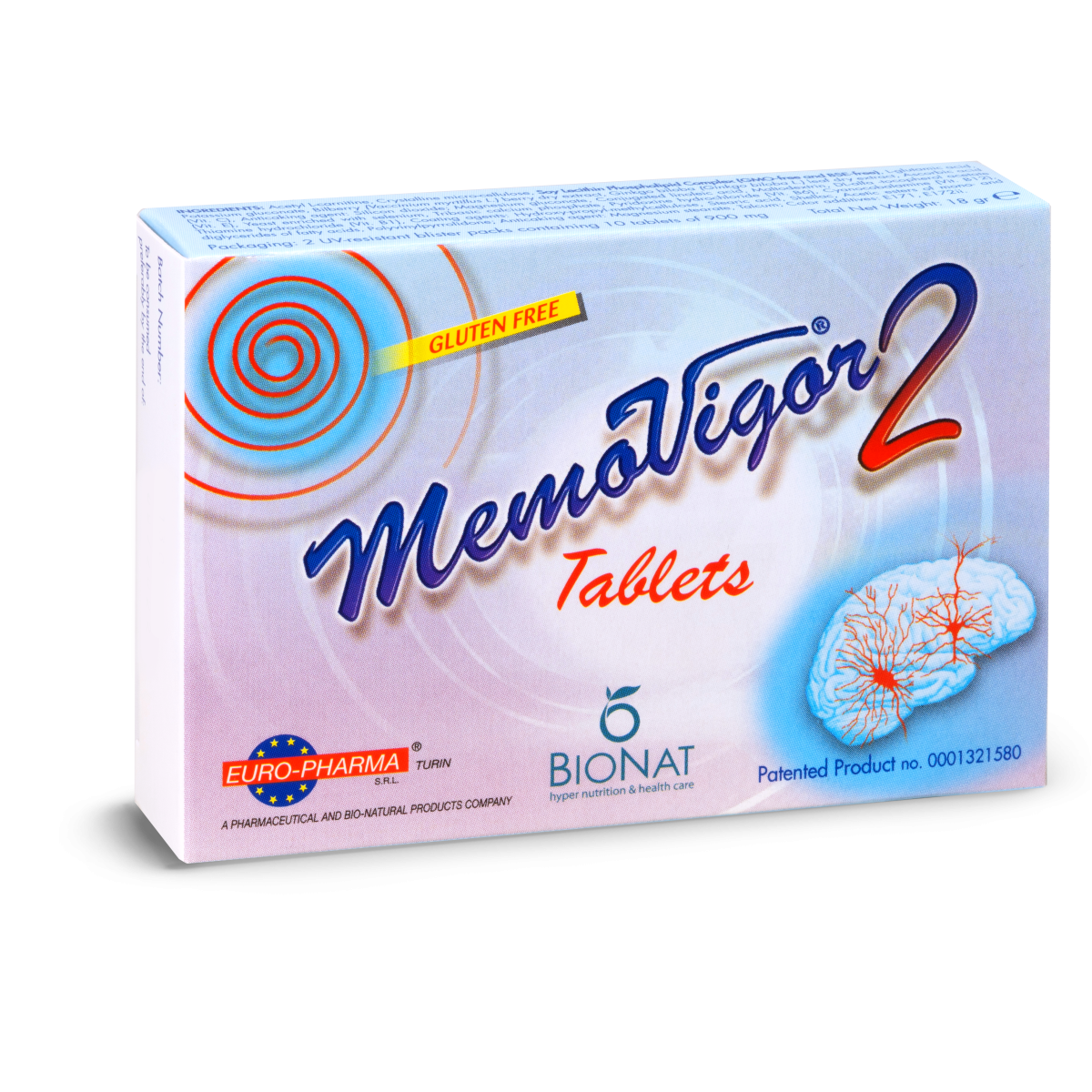 Bionat | Memovigor 2  900mg | Φυσικό Συμπήρωμα που Αντιμετωπίζει Ιλίγγους Εμβοές και Ενισχύει τη Μνήμη | 20tabs