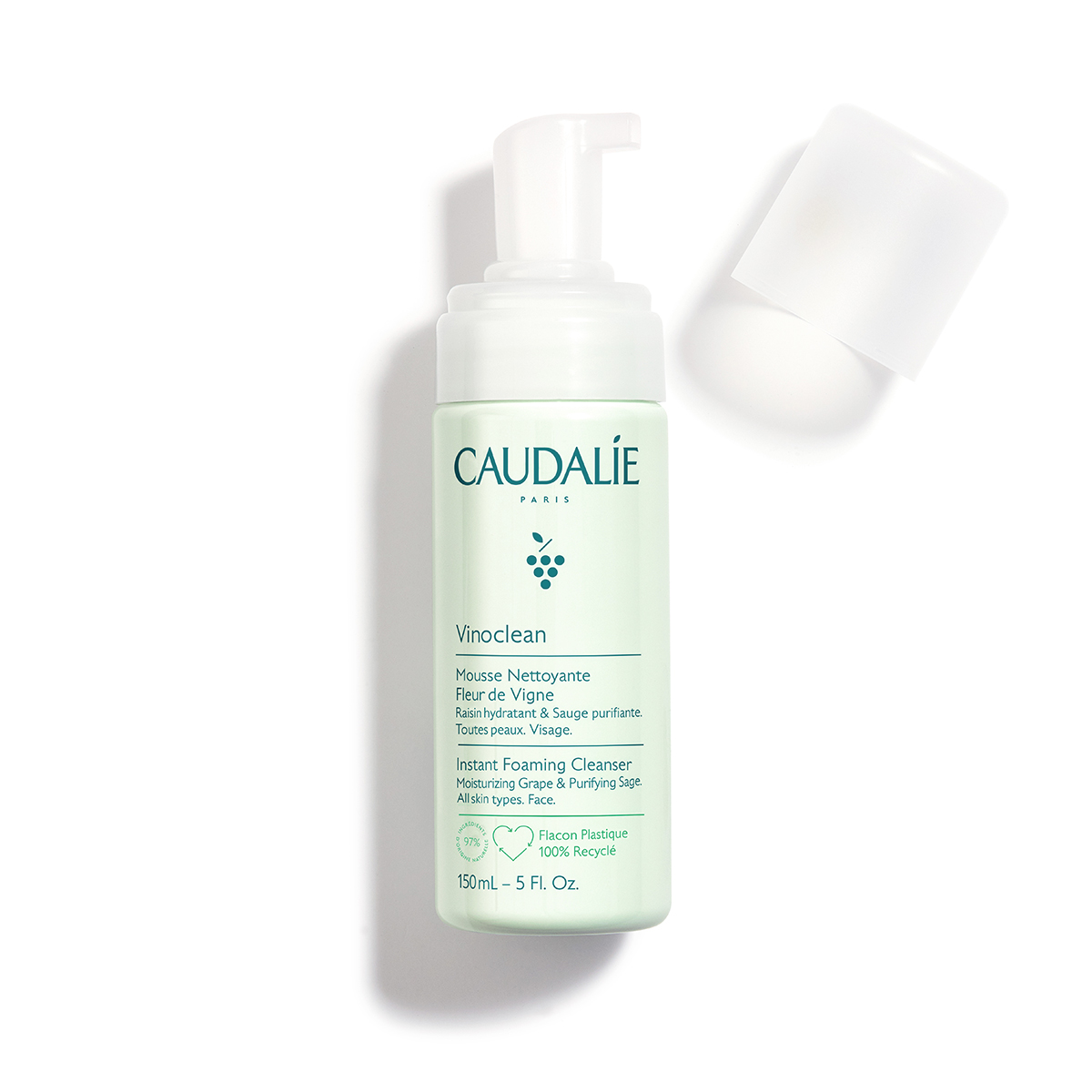 Caudalie | Vinoclean Instant Foaming Cleanser Απαλός Αφρός Καθαρισμού Προσώπου | 150ml