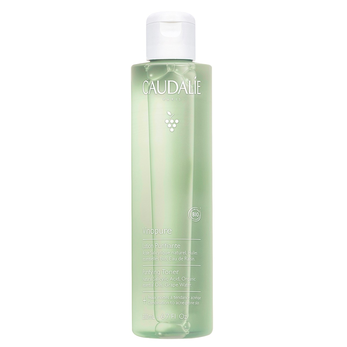 Caudalie | Vinopure Purifying Toner Τονωτική Λοσιόν κατά των Ατελειών για Μικτές προς Λιπαρές Επιδερμίδες | 200 ml