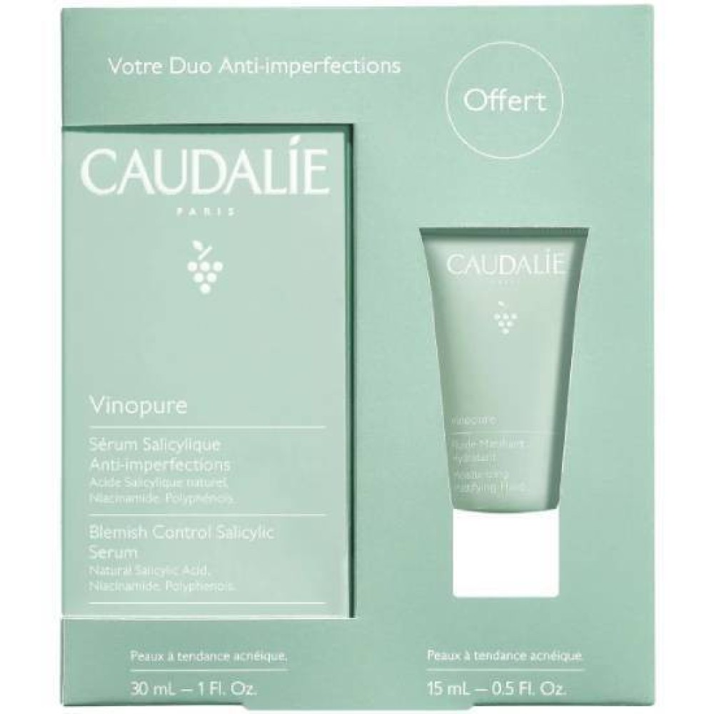 Caudalie | Promo Vinopure Blemish Control Salicylic Serum 30ml & ΔΩΡΟ Vinopure Moisturizing Mattifying Fluid 15ml