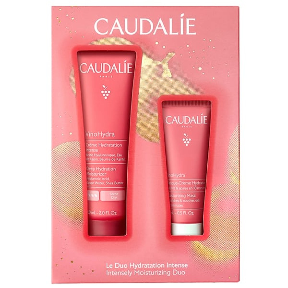 Caudalie | VinoHydra Xmas Promo Ενυδατική Κρέμα Προσώπου για Ευαίσθητες & Ξηρές Επιδερμίδες 60ml & Δώρο Ενυδατική Μάσκα Προσώπου 15ml | 1σετ