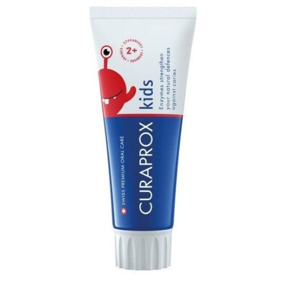 Curaprox | Toothpaste For Kids | Παιδική Οδοντόκρεμα από 2 Ετών και Άνω με Γεύση Φράουλας | με Φθόριο 950ppm | 60ml