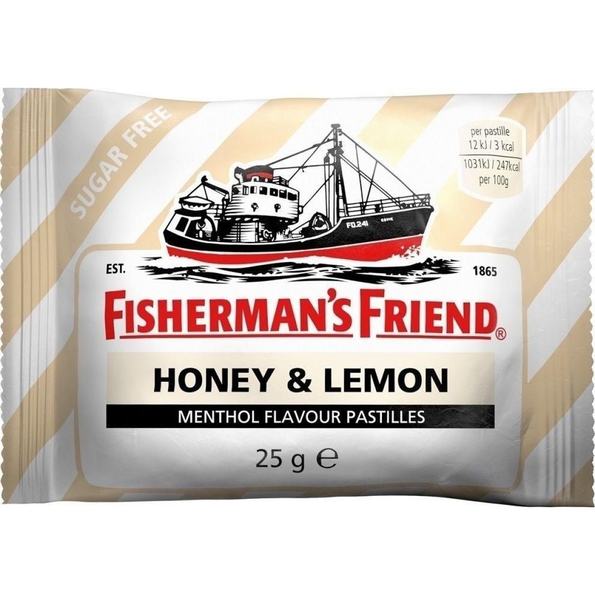 Fisherman\'s Friend | Καραμέλες με Μέλι και Λεμόνι & Άρωμα Μινθόλης | Χωρίς Προσθήκη Ζάχαρης | 25gr