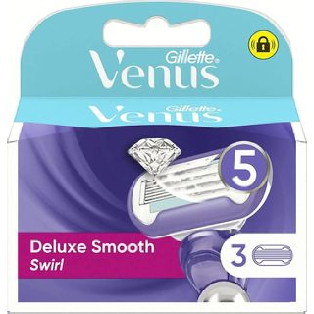 Gillette | Venus Deluxe Smooth Swirl | Ανταλλακτικές Κεφαλές με Λεπίδες Λιπαντική Ταινία | 3τμχ