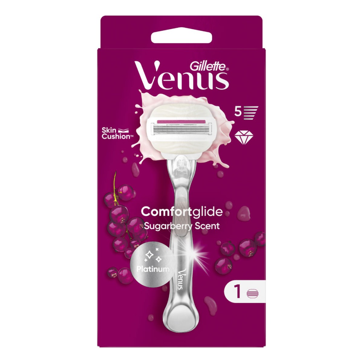 Gillette | Venus ComfortGlide Sugarberry | Γυναικεία Ξυριστική Μηχανή | Με 1 Ανταλλακτική Κεφαλή