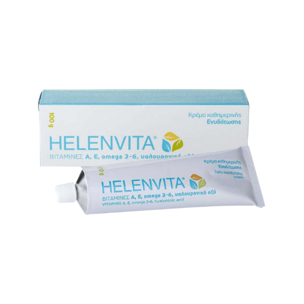 Helenvita | Daily Moisturizing Cream | Ενυδατική Κρέμα Προσώπου & Σώματος με Βιτ Α, Ε, Ω 3-6 & Υαλουρονικό Οξύ | 100gr