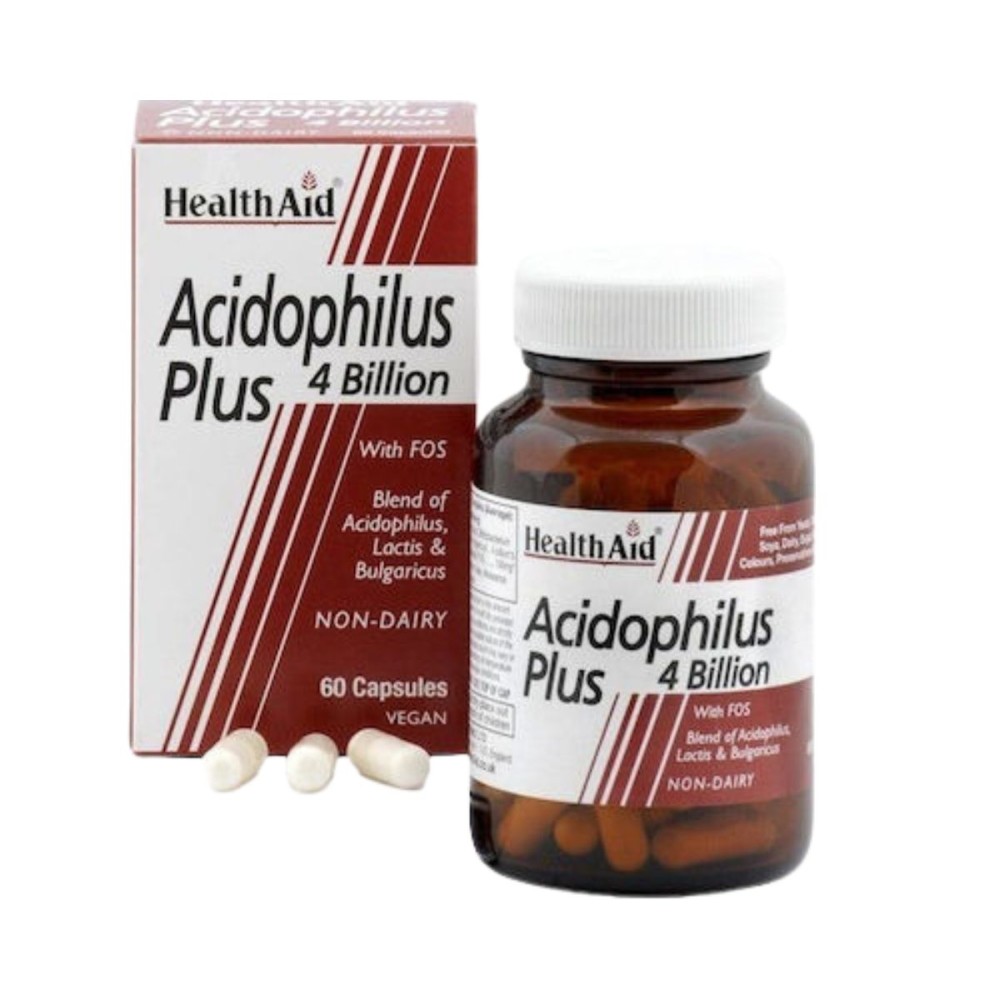 Health Aid | Acidophilus Plus 4 bilion | Διατήρηση της Ισορροπίας της Εντερικής Χλωρίδας | 60caps