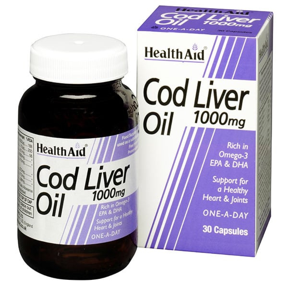 Health Aid | Cod Liver Oil 1000mg | Μουρουνέλαιο για Υγιή Καρδιά , Οστά και Αρθρώσεις | 30 Κάψουλες