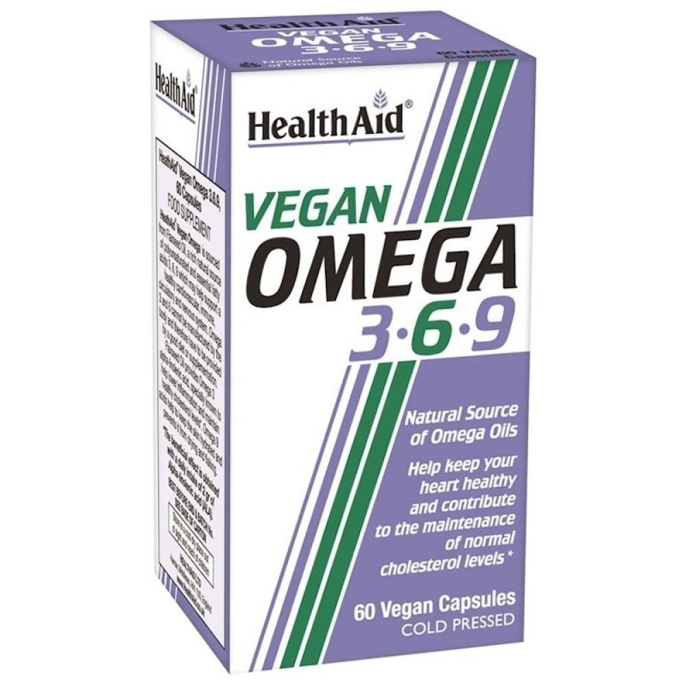 Health Aid | Vegan Omega 3-6-9 | Συμπλήρωμα Διατροφής Με Ακόρεστα Λιπαρά Οξέα | 60 Κάψουλες