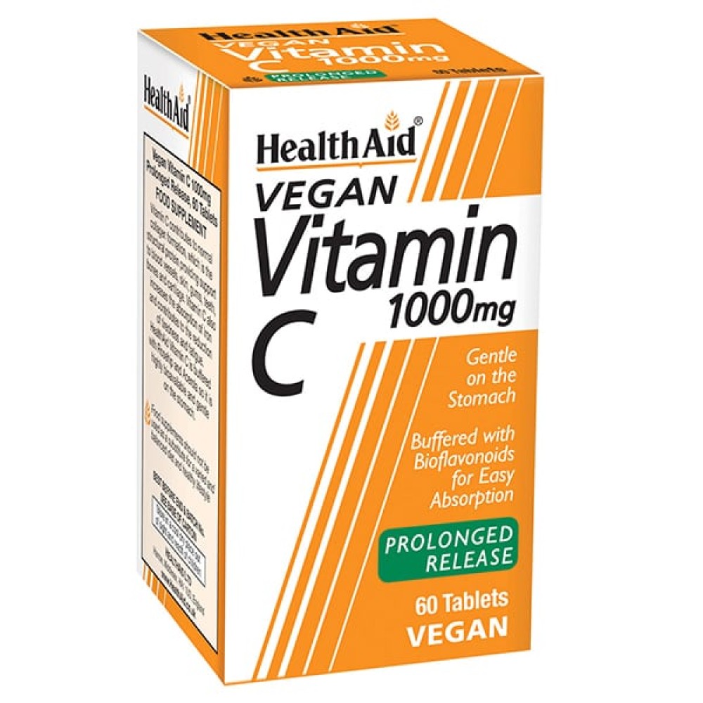 Health Aid | Vitamin C 1000mg Prolonged Release | Συμπλήρωμα Διατροφής Βιταμίνης C | 60 ταμπλέτες