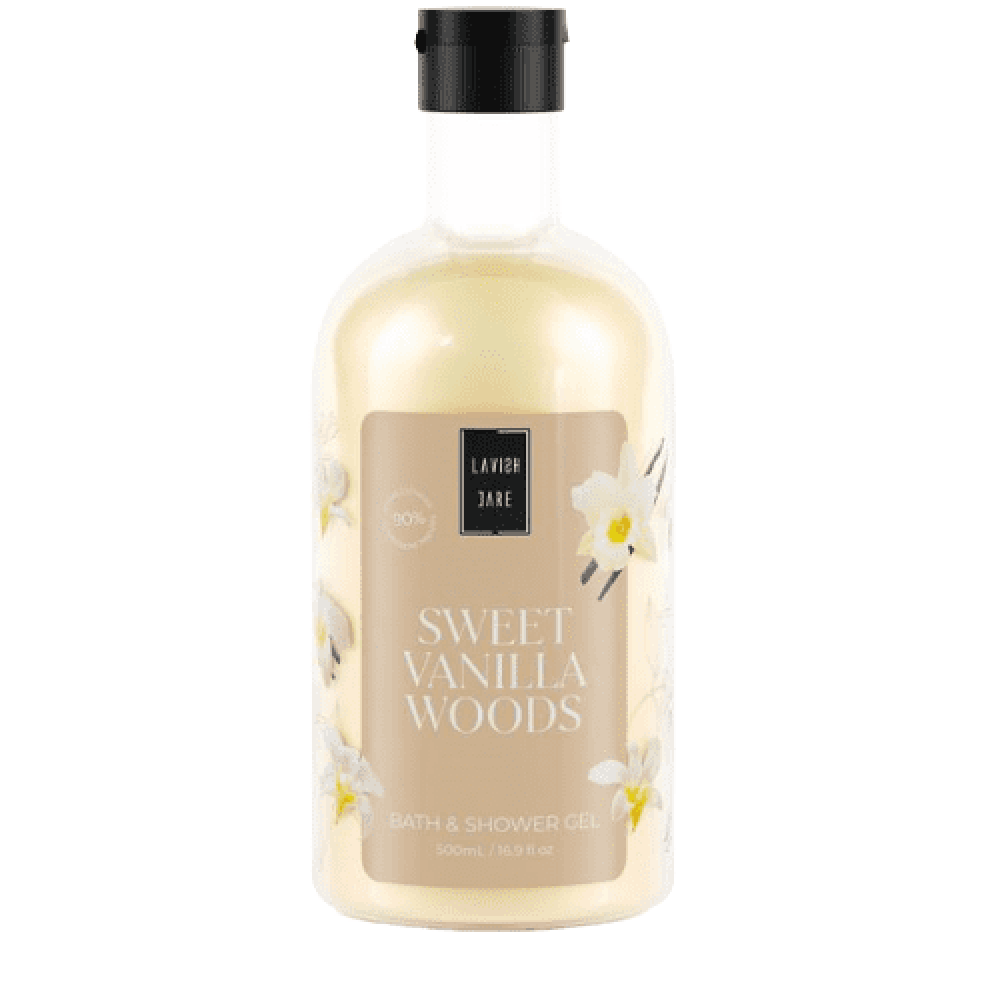 Lavish Care | Bath & Shower Gel Sweet Vanilla Woods | Αφρόλουτρο Σώματος Με Άρωμα Βανίλια & Σανδαλόξυλο | 500ml