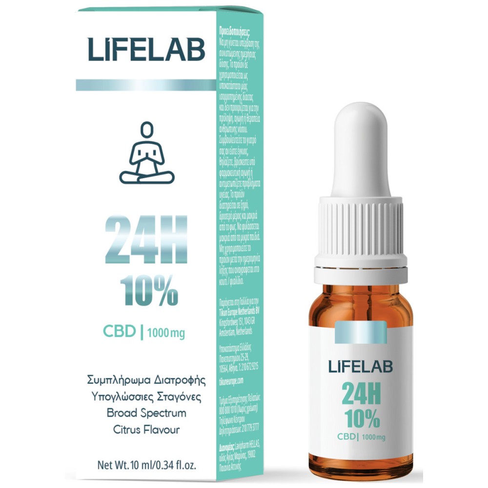 Lifelab | CBD 24H 10% | Συμπλήρωμα Διατροφής για Ισορροπία & Ευεξία | 10ml