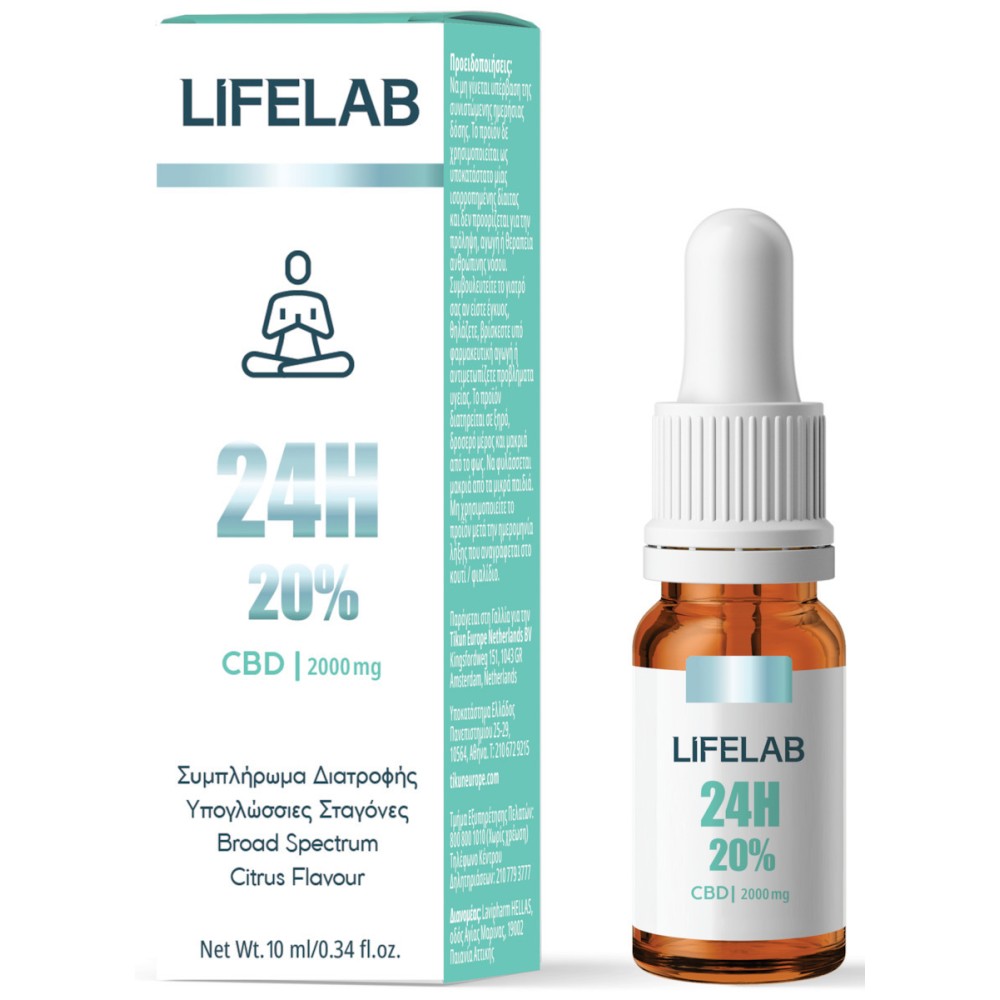 Lifelab CBD 2000mg 24H 20% Συμπλήρωμα Διατροφής για Ισορροπία & Ευεξία 10ml.