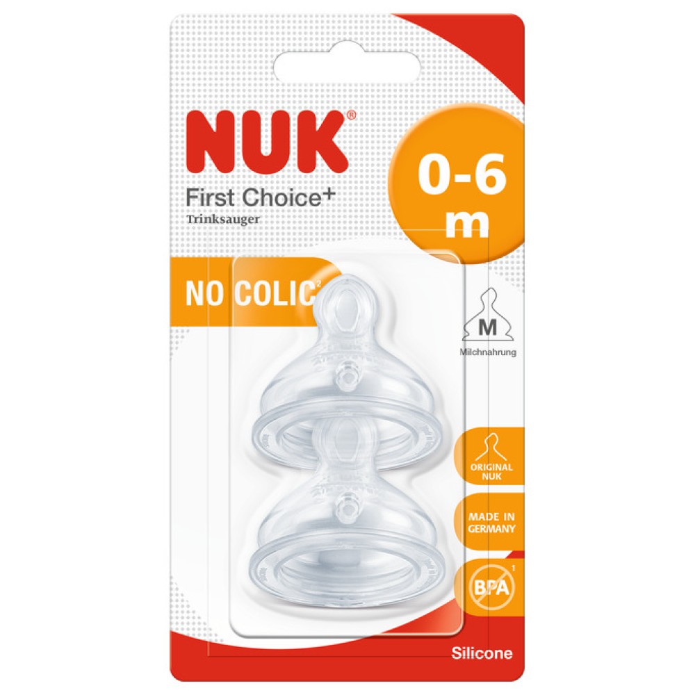 Nuk | First Choice+ Θηλές Σιλικόνης No Colic 0-6m | 2τεμ