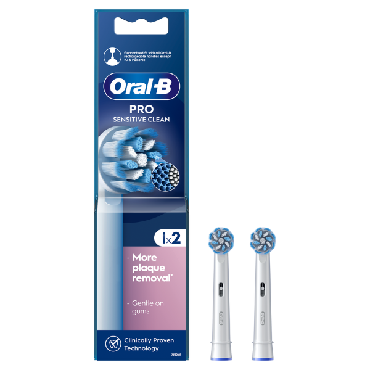 Oral-B | Pro Sensitive Clean Ανταλλακτικές Κεφαλές Ηλεκτρικής Οδοντόβουρτσας για Ευαίσθητα Ούλα | 2τεμ