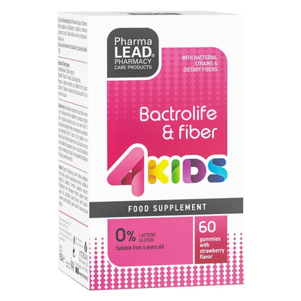 Pharmalead | 4Kids Bactrolife and Fiber Συμπλήρωμα Διατροφής Για Παιδιά Με Προβιοτικά | 60 Ζελεδάκια