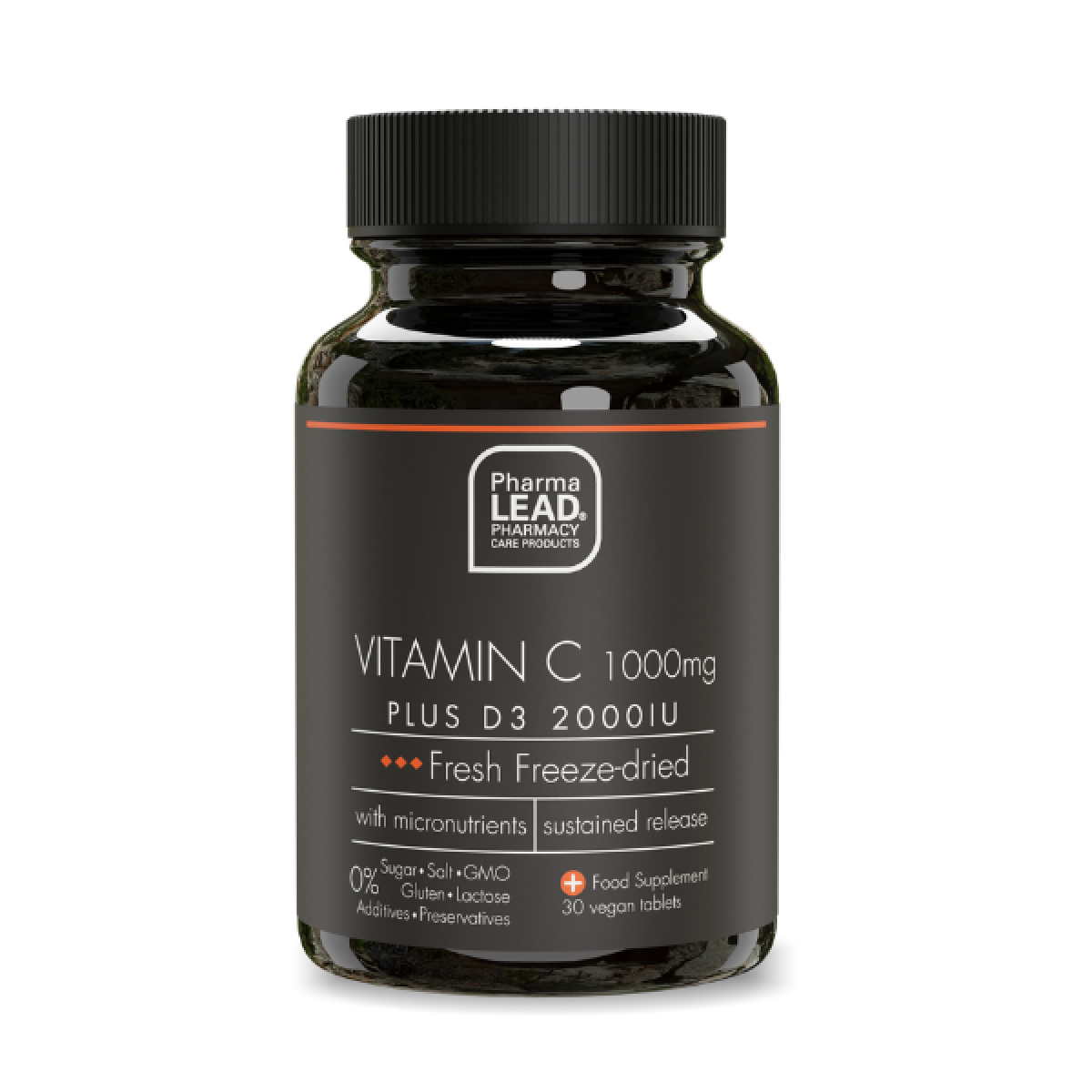 Pharmalead | Black Range Vitamin C 1000mg Plus D3 2000IU | 30 φυτικές κάψουλες