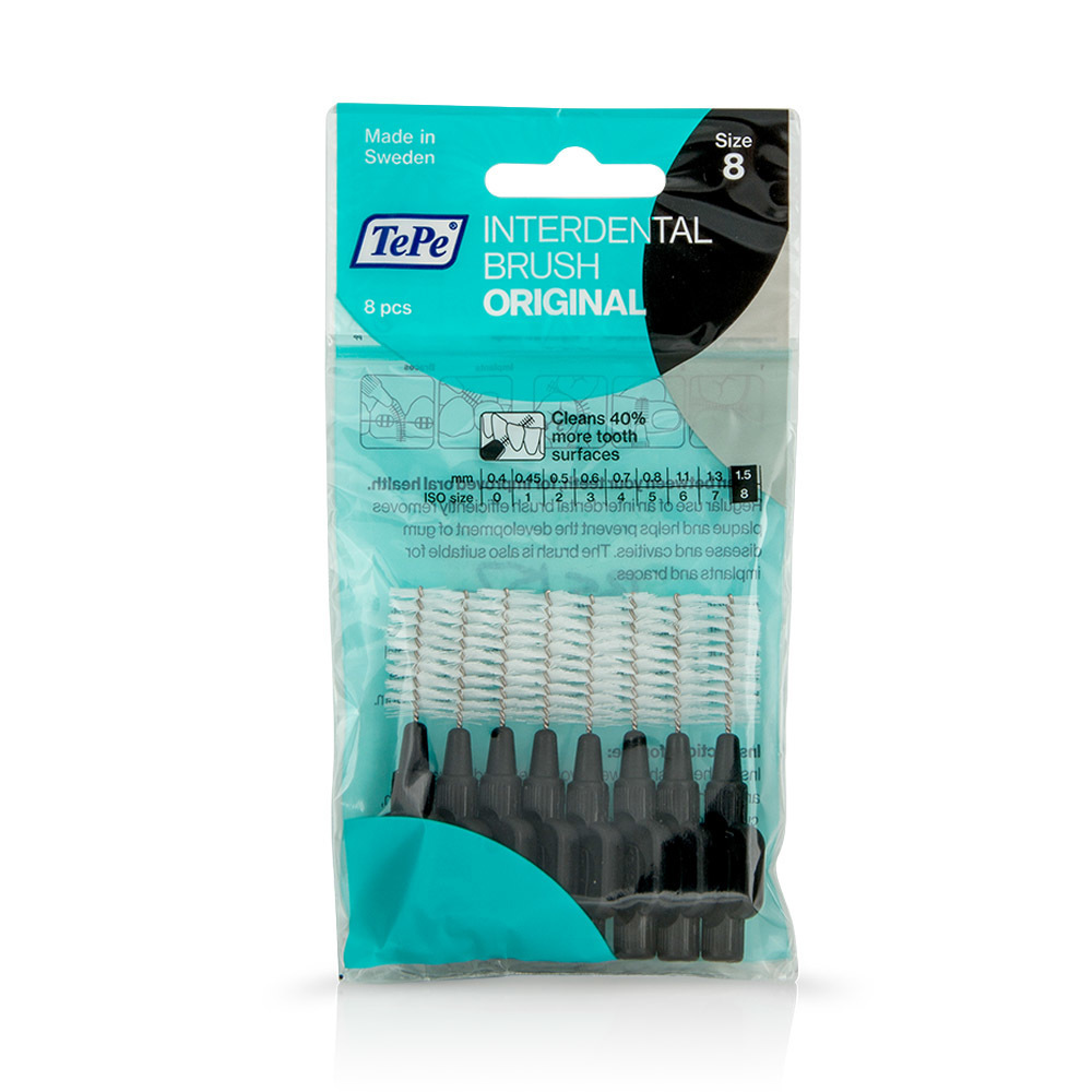 Tepe | Interdental Brush 1.5mm | Μεσοδόντιο Βουρτσάκι Μαύρο| 8τμχ