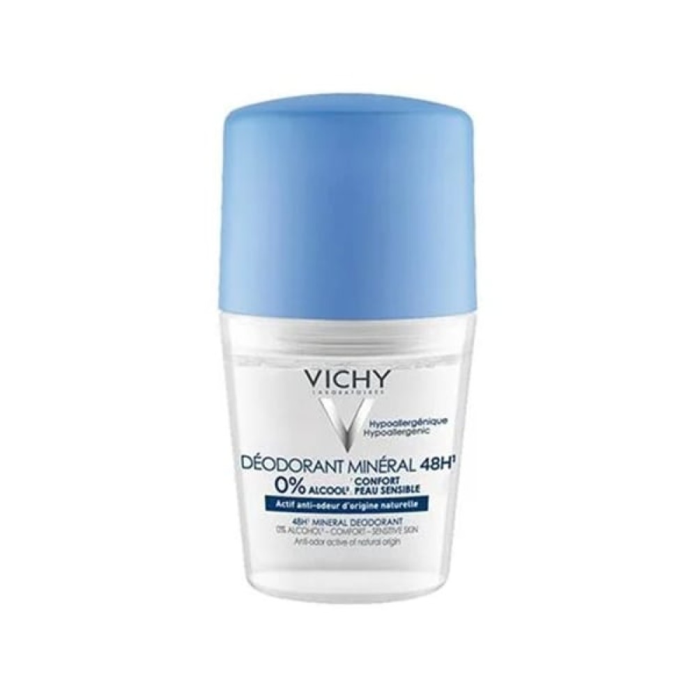 Vichy | Deodorant Mineral 48h Roll On Αποσμητικό Χωρίς Άλατα Αλουμινίου για Ευαίσθητες Επιδερμίδες | 50ml