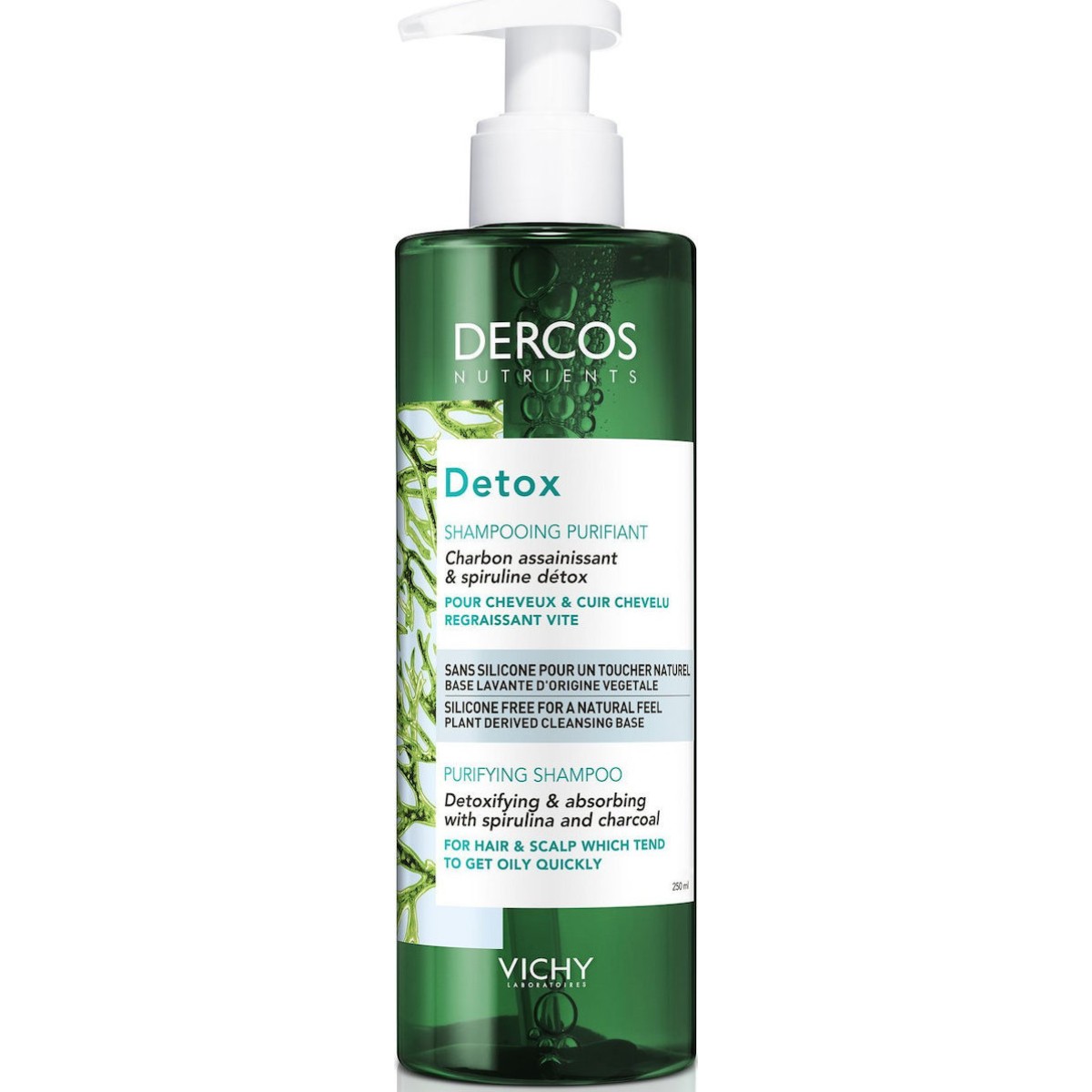 Vichy | Dercos Nutrients Detox Shampooing | Σαμπουάν Εντατικού Καθαρισμού για Λιπαρά Μαλλιά |250ml