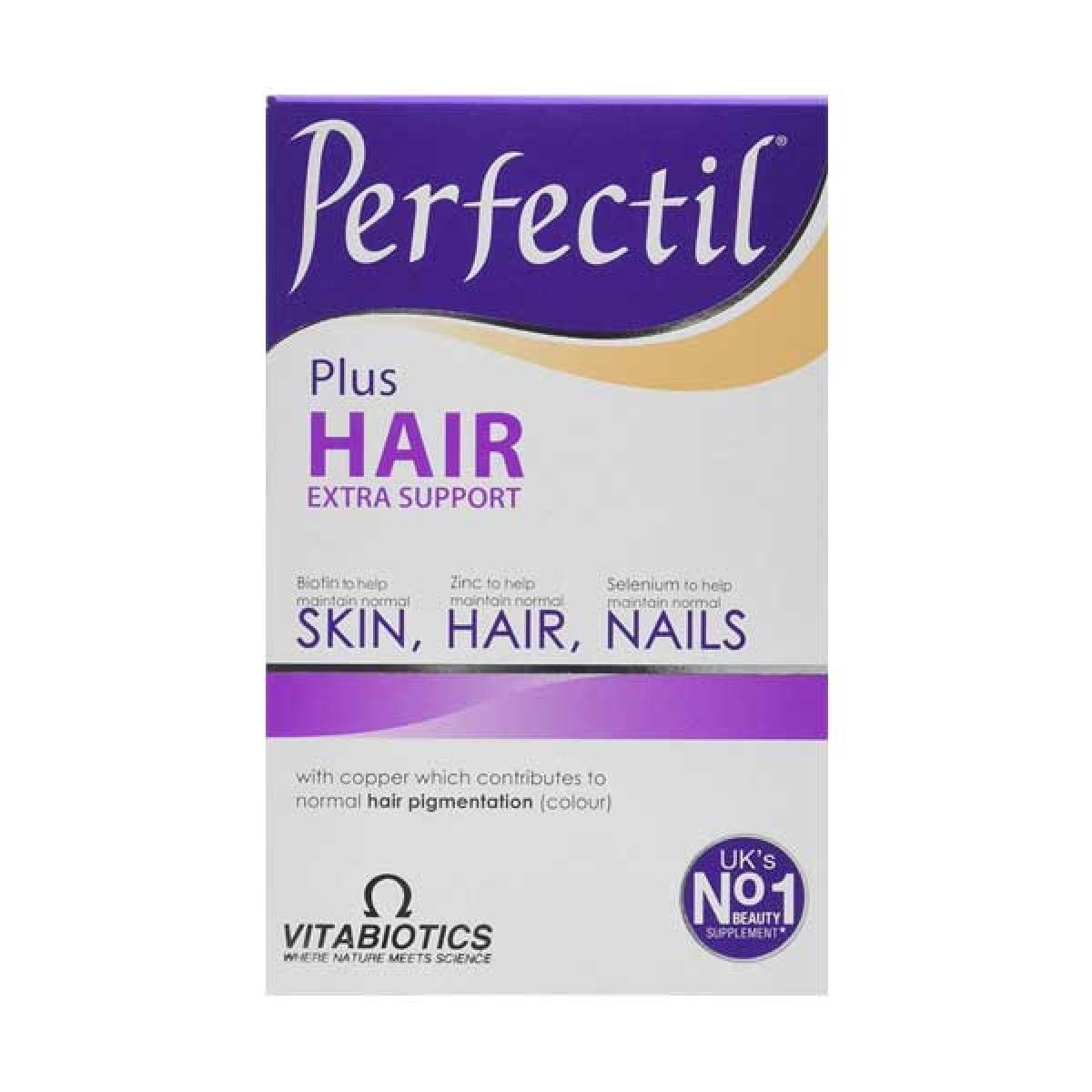 Vitabiotics | Συμπλήρωμα Διατροφής Perfectil Plus Hair | Ενισχυμένη Φόρμουλα για την Καλή Υγεία των Μαλλιών | 60tabs