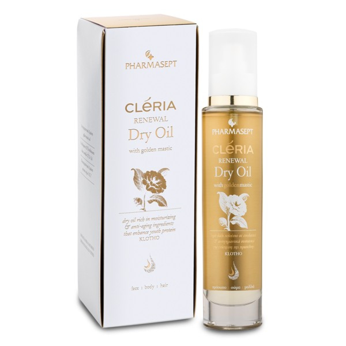 Cleria | Renewal Dry Oil | Ξηρό Λάδι για Πρόσωπο-Σώμα-Μαλλιά, με Ενυδατικά & Αντιγηραντικά Συστατικά | 100ml