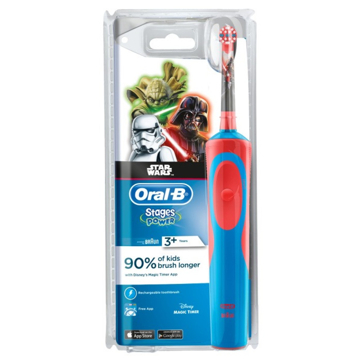 Oral-B | Kids Stages Power Disney Star Wars  3+| Ηλεκτρική Οδοντόβουρτσα για Παιδιά από 3 Ετών