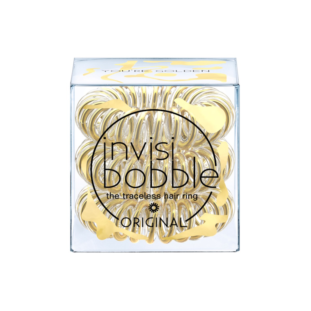 Invisibobble | Time to Shine | Original Hair Ring Λαστιχάκι Μαλλιών | You\'re Golden | 3τμχ