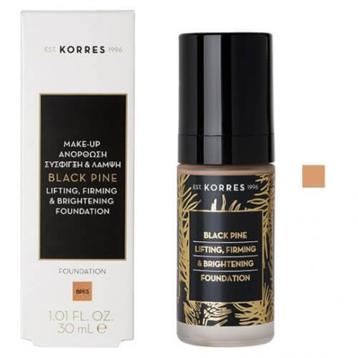 Korres | Μαύρη Πεύκη Make Up Ανόρθωση, Σύσφιγξη & Λάμψη, απόχρωση BPF3 | 30ml