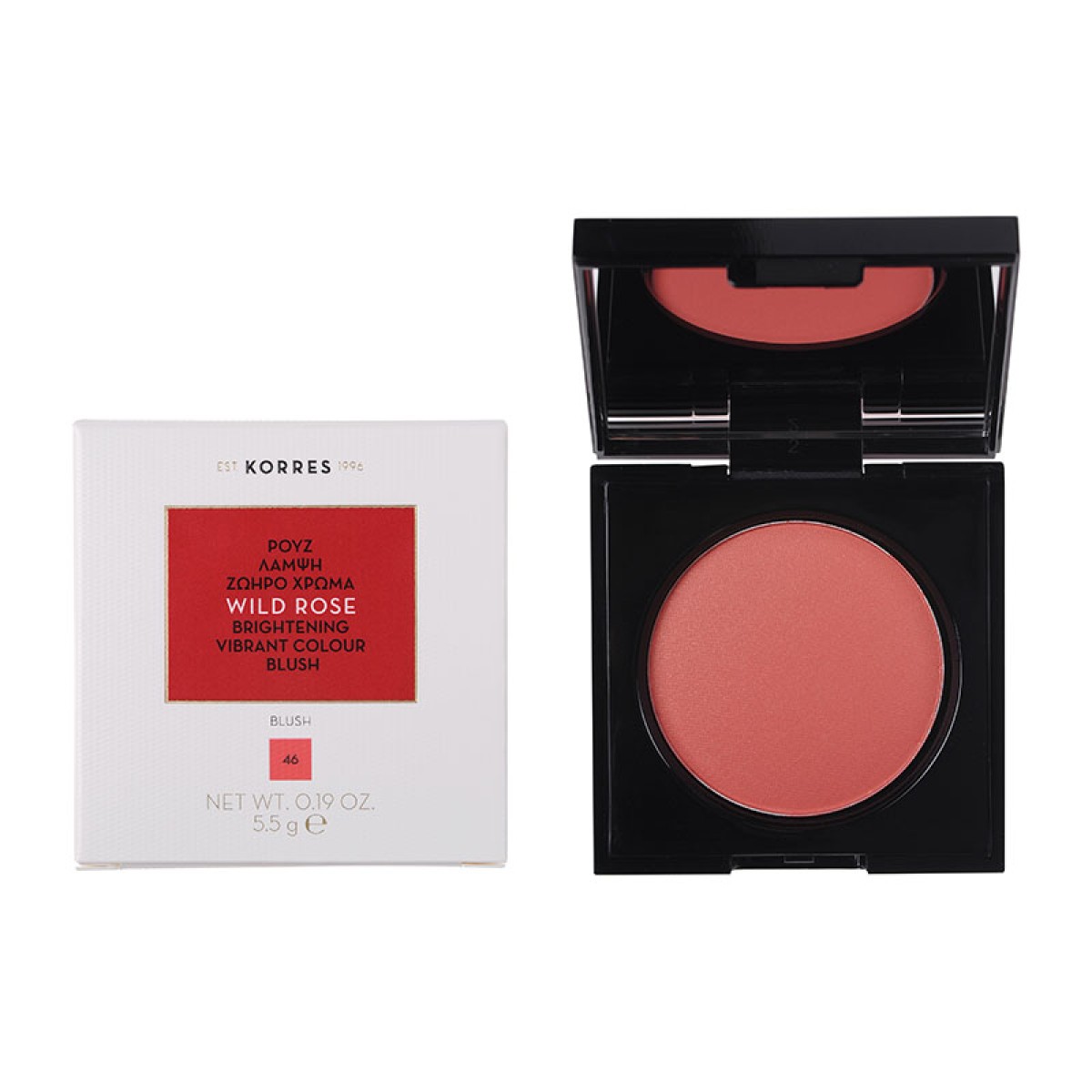 Korres | Wild Rose Brightening Vibrant Colour Blush Bright Coral No.46 | 5.5gr