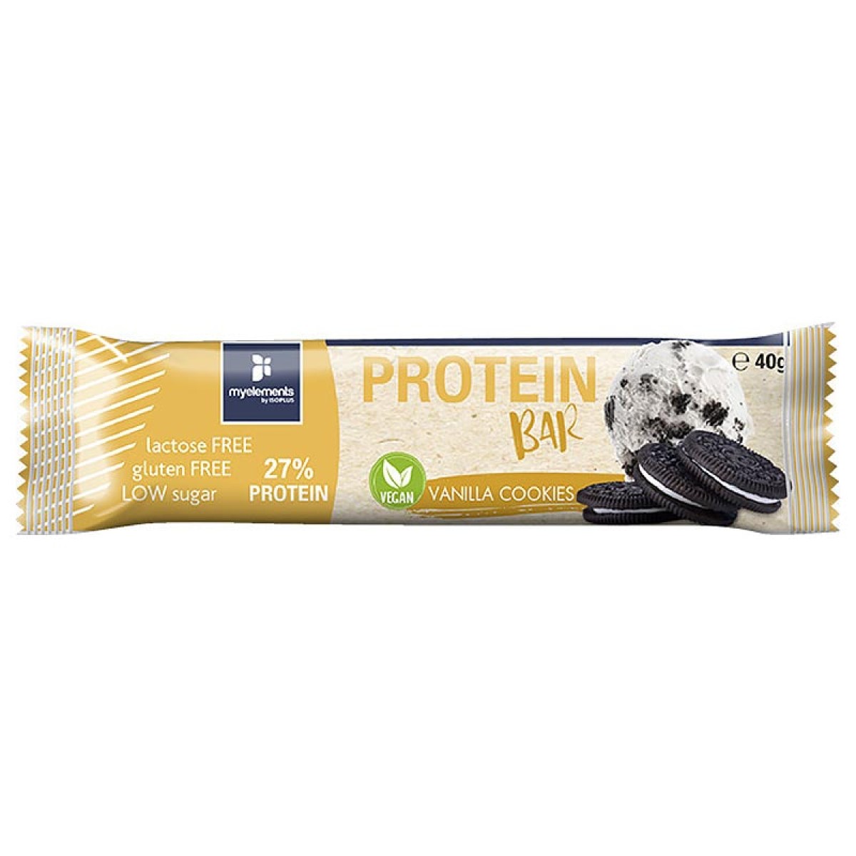 myelements | Protein Bar Vegan Μπάρα Πρωτεΐνης | Βανίλια-Μπισκότο | 40g