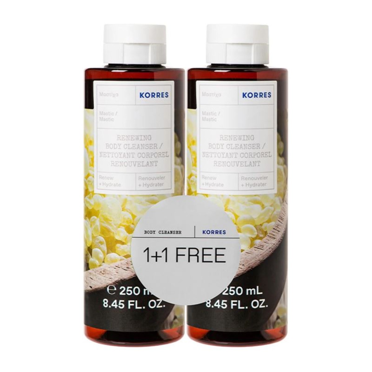 Korres | Renewing Body Cleanser Αφρόλουτρο Μαστίχα 1+1 ΔΩΡΟ | 2x250ml