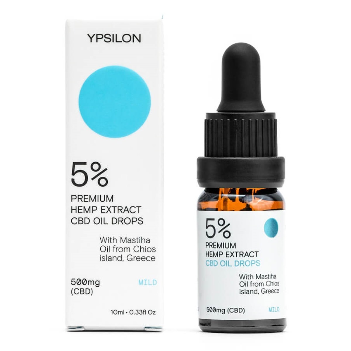 Ypsilon |  5% (500mg)  Mild Έλαιο Κάνναβης CBD με Μαστιχέλαιο Χίου | 10ml