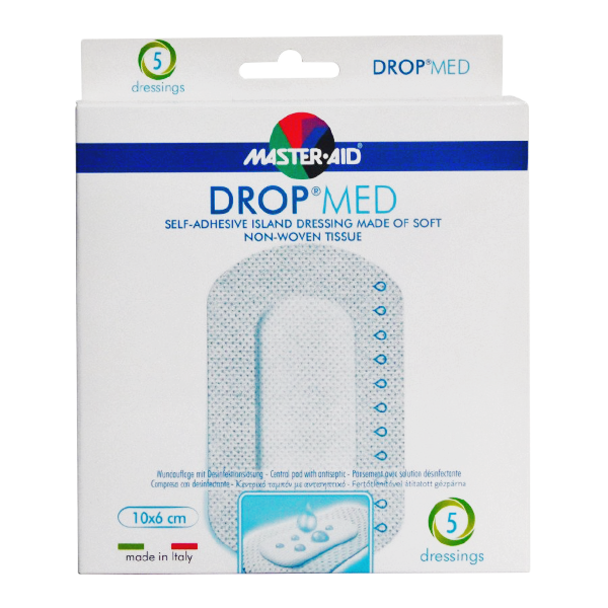 Masteraid | Drop Med Αυτοκόλλητες Αντικολλητικές Γάζες 10x6cm | 5 τεμάχια